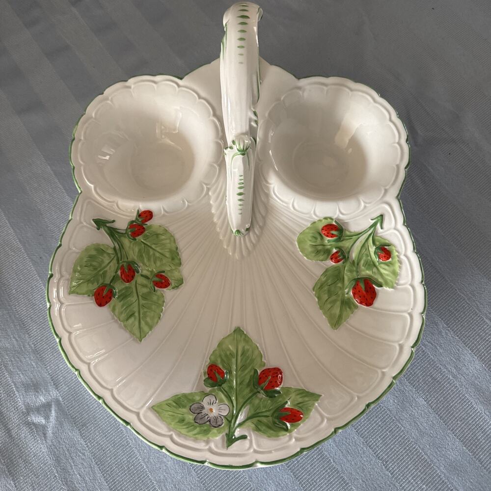 MOTTAHEDEH Design ITALY Porcelain Tray Strawberry Design